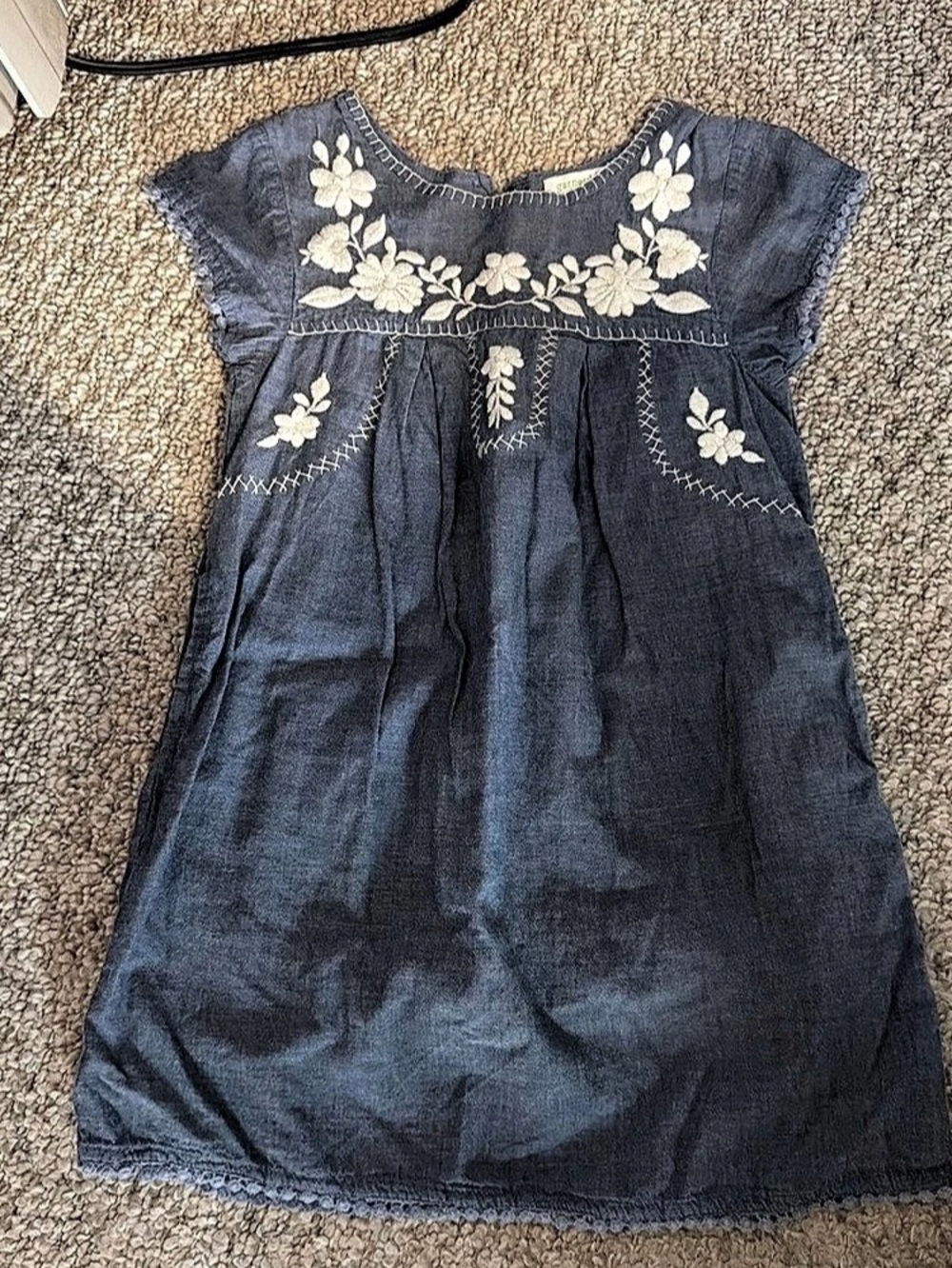 Garnet Hill Kids Girls Floral Dress Blue & White Size 4